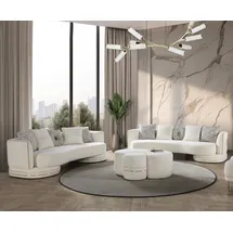 JVMöbel Wohnzimmer 2x 3-Sitzer Sofas Luxuriöse weiß Polster Couchen Sitzmöbel