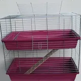 1m doppel Hasenkäfig Meerschweinchenkäfig Doppelkäfig Rabbit 100 Nagerkäfig Neu - rot