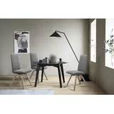 Polsterstuhl STRESSLESS "Laurel", grau (wild dove batick, eiche natur), B:49cm H:105cm T:60cm, Leder BATICK: BATICK ist ein leicht korrigiertes, durchgefärbtes und genarbtes Möbelleder, bei dem die meisten Unebenheiten und Spuren in der Regel entfernt wurden., Stühle, Polsterstuhl, High Back, Größe L, mit schräggestellten Beinen in Eiche natur