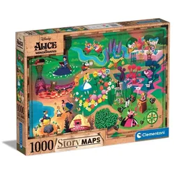 Clementoni 39667 - 1000 Teile Puzzle - Alice im Wunderland - Disney Maps