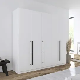 Rauch Kleiderschrank RAUCH "Drehtürenschrank Schrank Garderobe Wäscheschrank Schlafzimmer AVOLA", weiß (alpinweiß), B:226cm H:197cm T:54cm, Holzwerkstoff, Schränke, Kleiderschrank, mit hochwertigen Stangengriffen in Schwarz aus Metall MADE IN GERMANY, Topseller