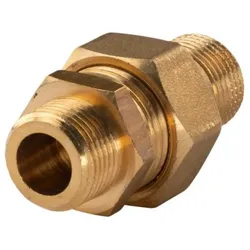 Messing Gewinde-Fitting Verschraubung gerade flachdichtend 3/8