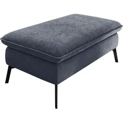 Hockerbank 3C CARINA "Haya", blau (blaugrau), B:116cm H:47cm T:71cm, Flachgewebe (100% Polyester), Hocker, Polsterbank, passend zum "Haya" Ottomanen-Ecksofa, Bodenfreiheit 18 cm