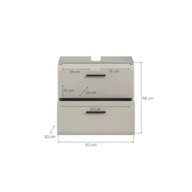 xonox.home Waschbeckenunterschrank – beige – Maße (cm): B: 60 H: 58