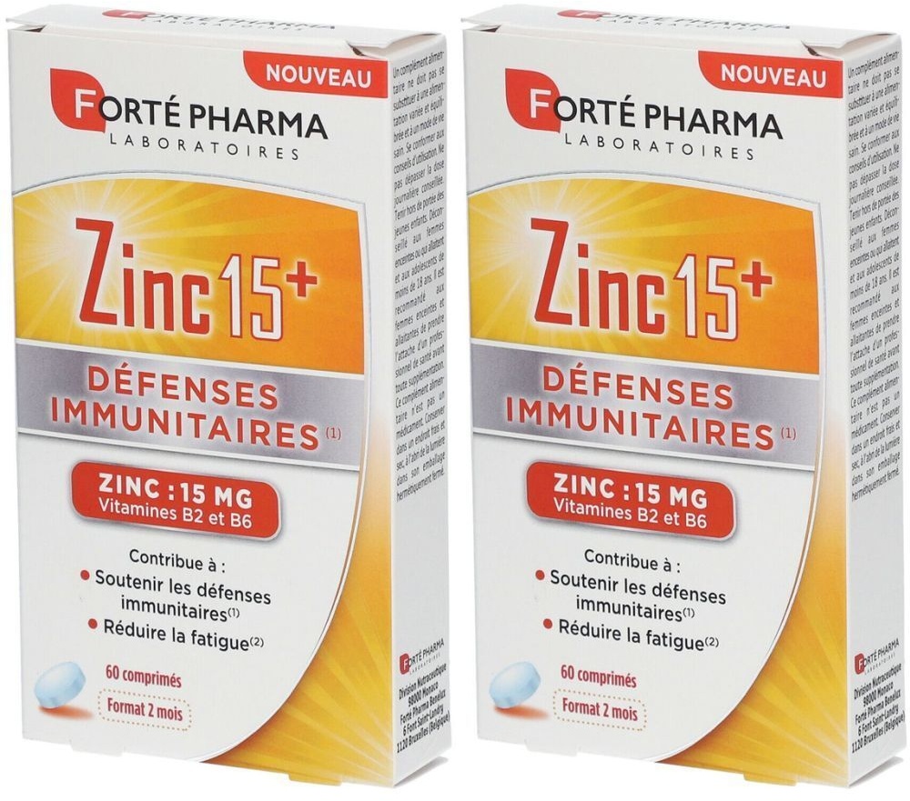 Forté Pharma Zinc 15+ Défenses Immunitaires 2x60 pc(s) comprimé(s)