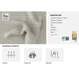 die planbar Ecksofa Cord 3-Sitzer Beige