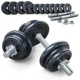 K-SPORT Kurzhantel K-Sport: Kurzhantel Set aus Gusseisen 24 kg mit Sternverschlüßen I 2er Hantelset mit Gewichte I Professionelle Kurzhanteln für Zuhause, inkl. E-Book, (Set), Made in EU! schwarz