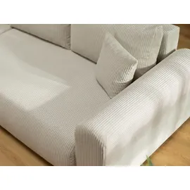 Mirjan24 Ecksofa Merkos Cord, mit Schlaffunktion und Bettkasten, Wohnlandschaft, Bettfunktion L-Form Sofa, Ottomane universell Poso 06)