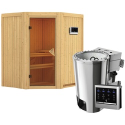 KARIBU Sauna »Tuckum«, inkl. 3.6 kW Saunaofen mit externer Steuerung, für 3 Personen - beige