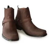 Leder Stiefelette Cowboy Modell 2000 - Schuhgröße: EUR 45 | Farbe: Braun - Braun - 45