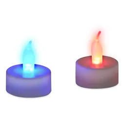 Relaxdays LED Teelicht Farbwechsel, flammenlose Deko, 2er Set, Batteriebetrieben, elektronische Stimmungslichter, bunt