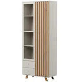 Vitrine  Harmony , creme , Maße (cm): B: 92 H: 198,5 T: 40.0