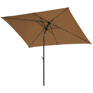 Svita Sonnenschirm 3x2m Balkonschirm rechteckig mit Sonnenschutz Matt Taupe -