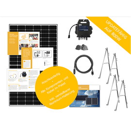 osnatech Balkonkraftwerk Mini-PV-Premium Glas L-1 (425 W) STARTER Balkon-Solaranlage