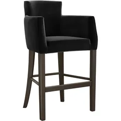 VIOLA | Gastro Barhocker | Samt | Holz | Schwarz