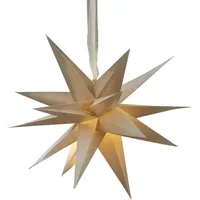 MARELIDA Papierstern December 3D Stern mit Band Weihnachtsstern Faltstern D: 35cm creme