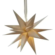 MARELIDA Papierstern December 3D Stern mit Band Weihnachtsstern Faltstern D: 35cm creme