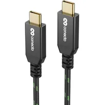 conecto USB-C auf USB-C Daten- und Ladekabel - USB 3.2 Gen 2x1, 100W PD - schwarz/grün - 0,15m