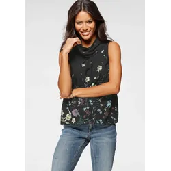 Blusentop, mit verschiedenen Designs, Gr. 44, schwarz-bunt-geblümt, , 74309601-44
