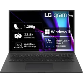 LG gram Pro 17 2024 Core Ultra 7 155H 16 GB RAM 1 TB SSD Intel Arc Graphics Win11 Home Schwarz