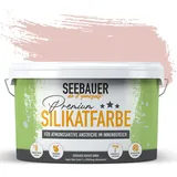 SEEBAUER diy Silikatfarbe Rot 2,5L für Innen (No. 329 Cherry Kiss) Atmungsaktive Mineralfarbe für Allergiker - Abwaschbare Wandfarbe - Rottöne hohe Deckkraft