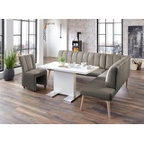 exxpo - sofa fashion Costa 197 x 92 x 265 cm Naturleder langer Schenkel links stein