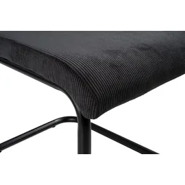 Home4You Schwingstühle 2er Set Freischwinger Esszimmerstühle - Cord - Dunkelgrau