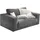 KAWOLA Doppelsessel MADELINE Cord 170 x 86 x 127 cm Grau mit Kissen und Rollen