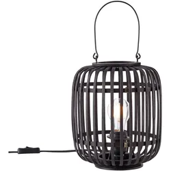 Brilliant Tischleuchte Woodrow Bambus schwarz E27 max. 60W mit Kabelschalter