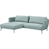 Schöner Wohnen Ecksofa SCHÖNER WOHNEN-KOLLEKTION "Pearl - 5 Jahre Hersteller-Garantie, auch in Bouclé L-Form" Sofas Gr. B/H/T: 270cm x 71cm x 160cm, Velours, Longchair links, blau (petrol) Maße (BHT): 27071160 cm, Füße Metall