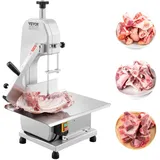 Vevor Kommerzielle elektrische Fleischbandsäge Knochenschneidemaschine, 650 W Tisch-Knochensäge, 315 x 460 mm Werkbank, Gefrierfleischschneider für Schweinefleisch Rindfleisch Silber
