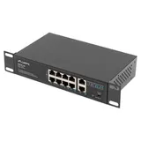 LANBERG Switch 8X 100MB PoE+/2x1Gb unmanag. 10/19'' 120W