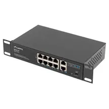 LANBERG Switch 8X 100MB PoE+/2x1Gb unmanag. 10/19'' 120W