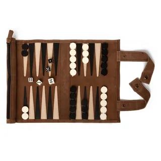 Sondergut Spiel Reise Backgammon zum Ausrollen - Farbe: MOCCA