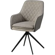 MASSIVMOEBEL24.DE Drehstuhl Polyester hellgrau/grau 2er Set