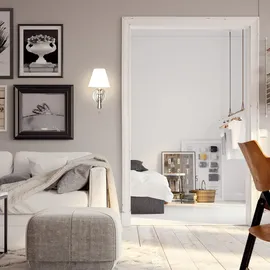 Relaxdays Wandlampe mit Schirm, 2er Set, Zugschalter, Flur & Wohnzimmer, E14, Stoff, Metall, HxBxT: 28x16x19 cm, Messing