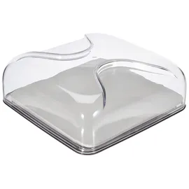 Guzzini Gocce quadratische Käseglocke himmelgrau 25,5 x 25,5 x 11,5 cm