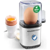 GOURMETmaxx Eierkocher für 1 Ei + Messbecher + Eipicker Silber