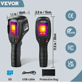 Vevor Wärmebildkamera 240x180 IR-Auflösung Infrarotkamera Thermometer 40mK Thermografie Kamera -20-350°C Thermokamera Fehlersuche in HLK-Anlagen Identifizierung von Luftlecks