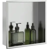 vidaXL Duschnische Gebürstet Silbern 32x32x9 cm Edelstahl