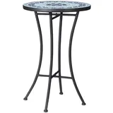 Vallsero Gartentisch,Rund, Blau, Keramik, Freiform, 35.5x53.5x35.5 cm, Gartenmöbel, Gartentische, Beistelltische outdoor