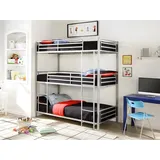 vente-unique Etagenbett ELOUAN - 3 × 90 × 190 cm - Grau - Silber