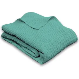 Setex Waffelpiqué Decke 75 x 120 cm Petrol