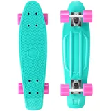 STAR SKATEBOARDS Vintage Skateboard. Retro Cruiser 60mm. türkis / lila türkis (L)56cm (D)13cm