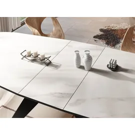 WFL GROUP Ausziehtisch 180 x 76 x 90 cm weiß
