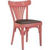 2er-Set Cabris | Bugholzstuhl | Holz / Leder | Rosa / Braun | Bugholz