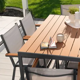 Home Deluxe Garten-Sitzgruppe CANTOS SEDIA 150 x 90 cm - inkl. 6 Stühle |Gartenmöbel, Loungemöbel, Aluminiumtisch, Balkontisch
