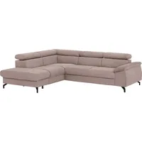 Cotta Ecksofa "Kitty L-Form, B: 249 cm", braun (mud), B:249cm H:72cm T:207cm, Microfaser (100% Polyester);Flachgewebe (100% Polyester), Sofas, Ecksofa, mit Kopfteilverstellung, optional Bettfunktion & Bettkasten