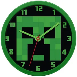 COFI Minecraft Wanduhr 25,0cm MIN3018 grün