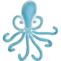 Relaxdays Wandhaken Oktopus, - Hellblau